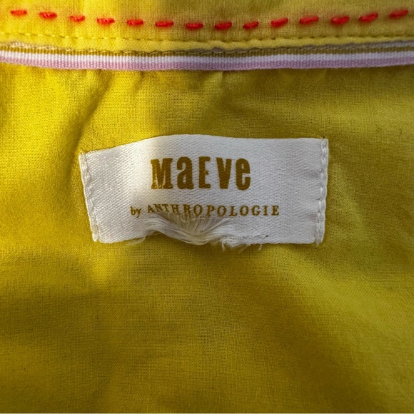 Maeve by Anthropologie | pineapple button down shirt Size 6 yellow - Picture 7 of 9